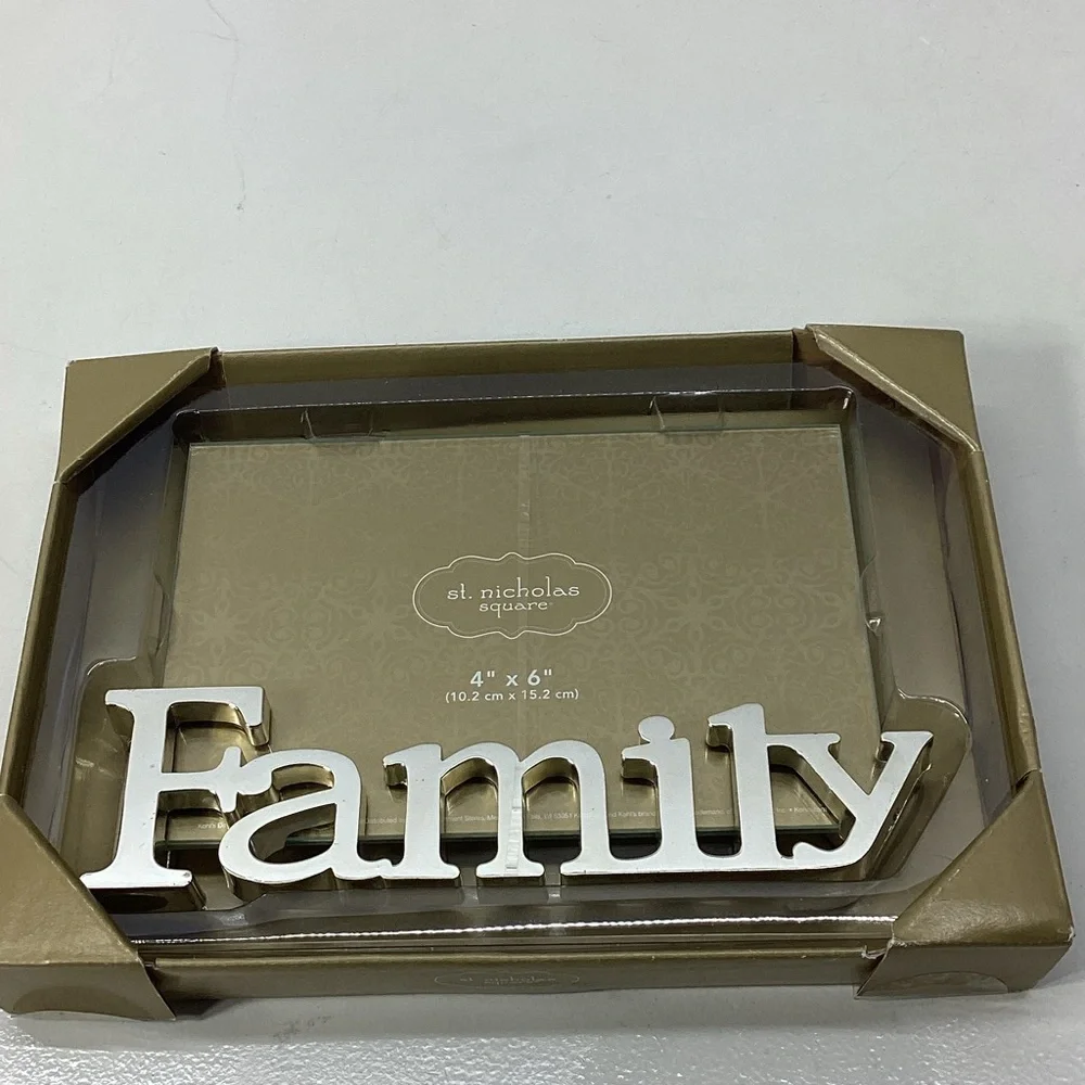 St. Nicholas Square Silver and Tan Family Frame